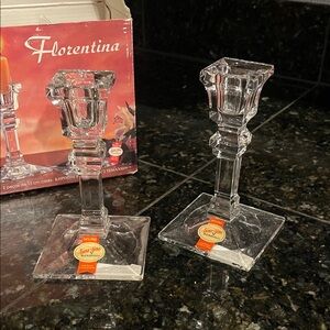 Florentina Crystal Candle Holder set